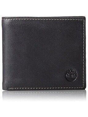 Timberland Mens Cloudy Passcase Leather Wallet Black